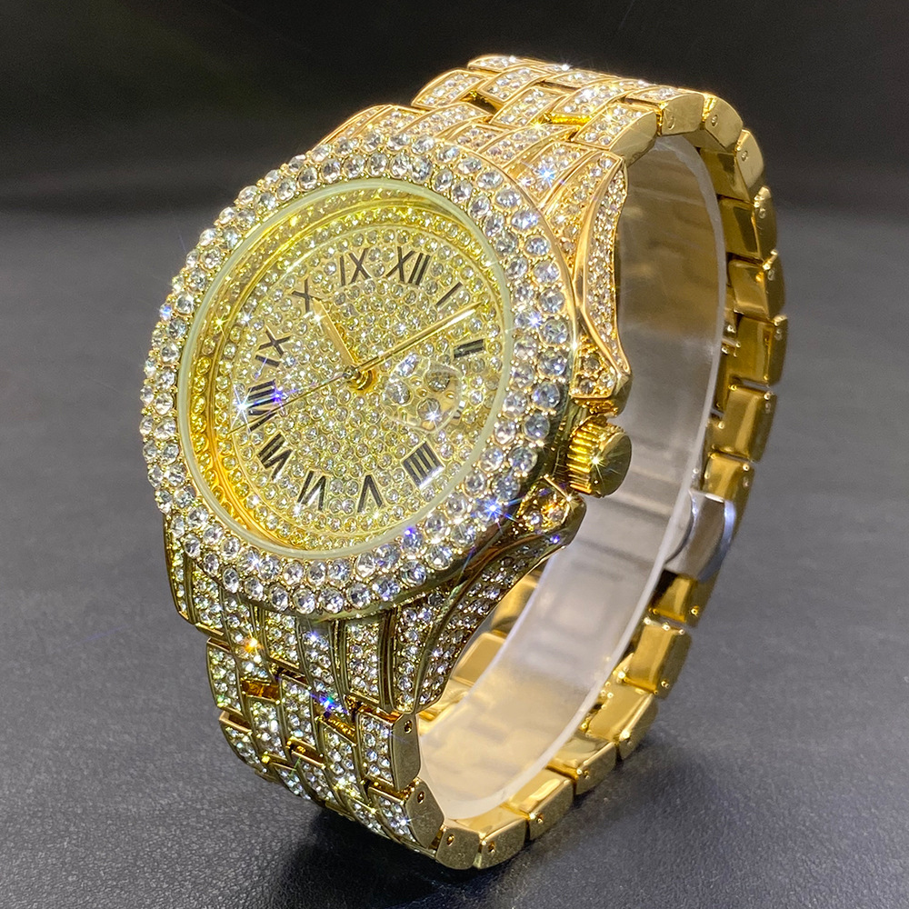 Luxury Watch Gold - Relógio de Pulso Grande em Ouro,