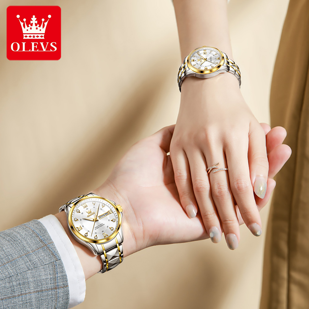 Olevs 2906 casal relógio origi - Best Luxury Quartz Watch avaliação e preço