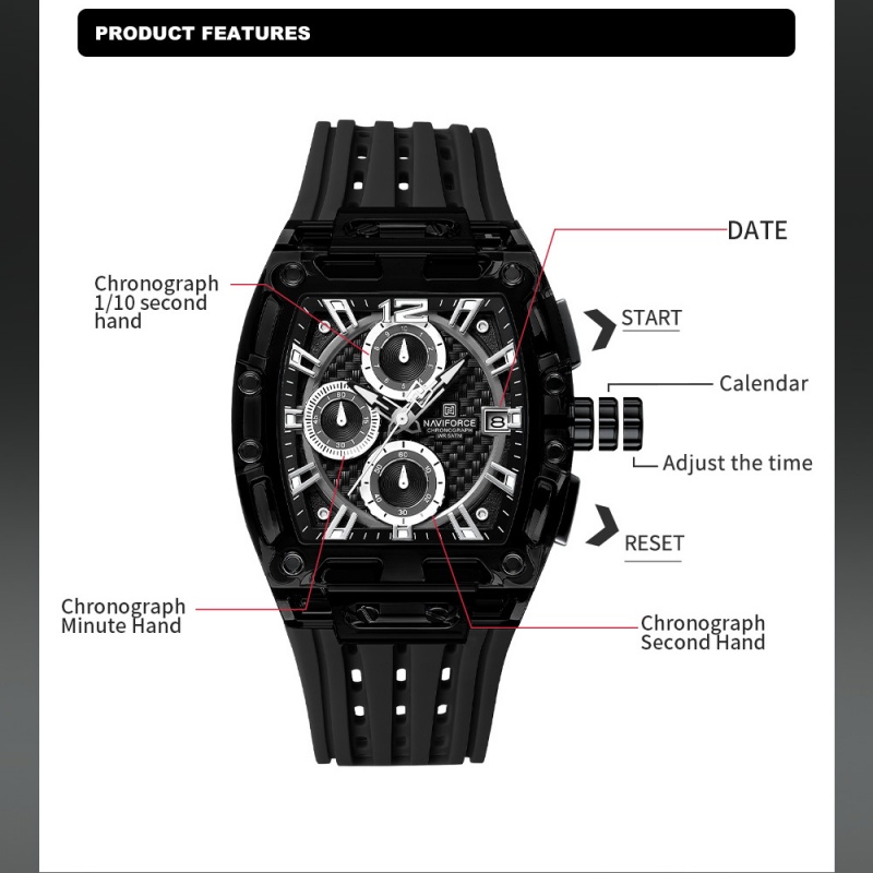 Relógio Masculino NAVIFORCE 5A - Luxury Watch Straps avaliação e preço