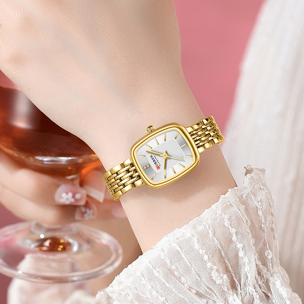 Curren nova moda aço inoxidáve - Luxury Watch Gold avaliação e preço