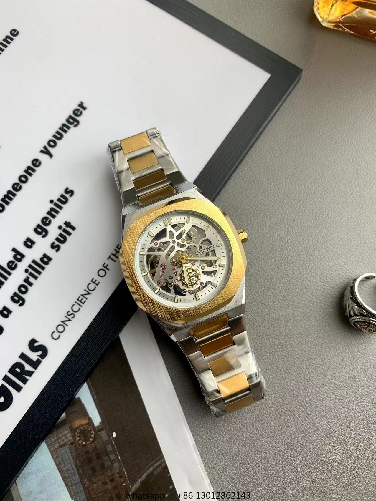 Tira de aço impermeável person - Luxury Watch Gold avaliação e preço
