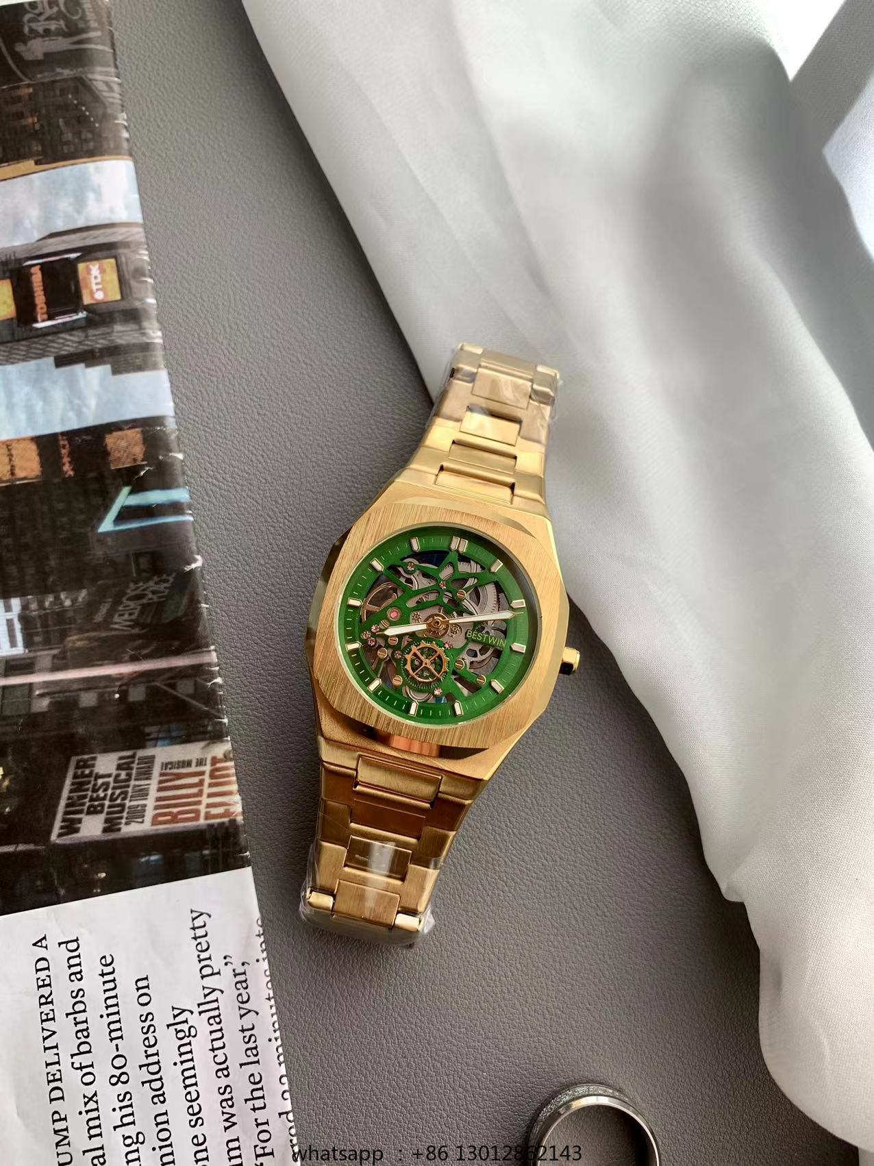 Tira de aço impermeável person - Luxury Watch Gold avaliação e preço