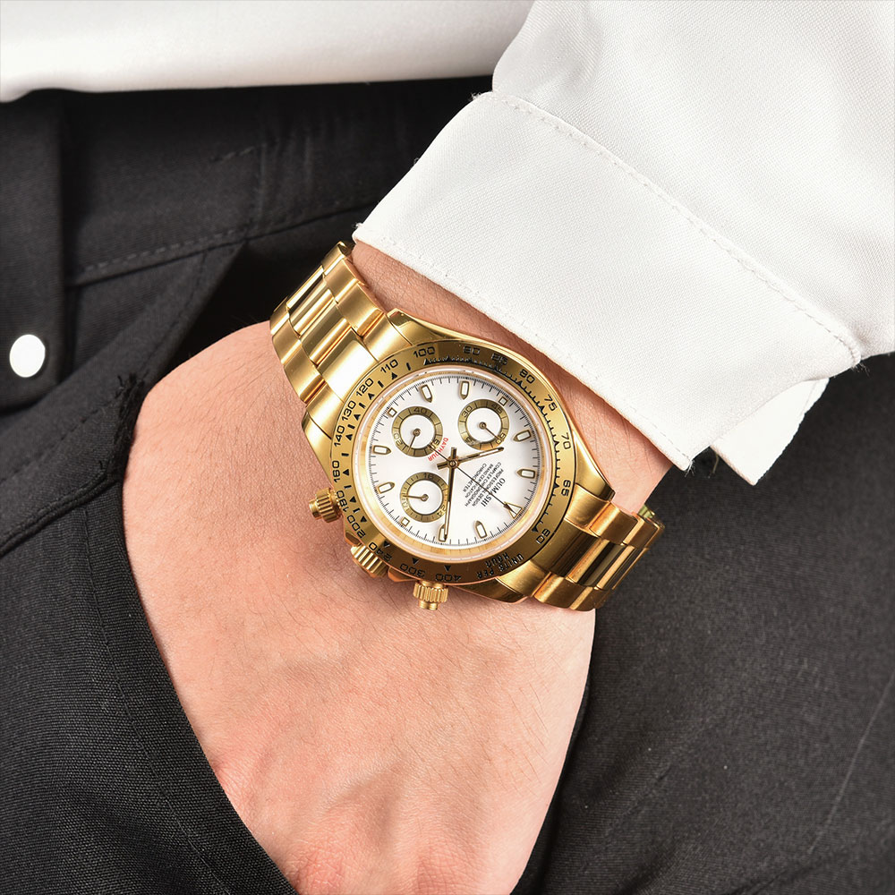 Relógio masculino dourado 39mm - Luxury Watch Gold avaliação e preço